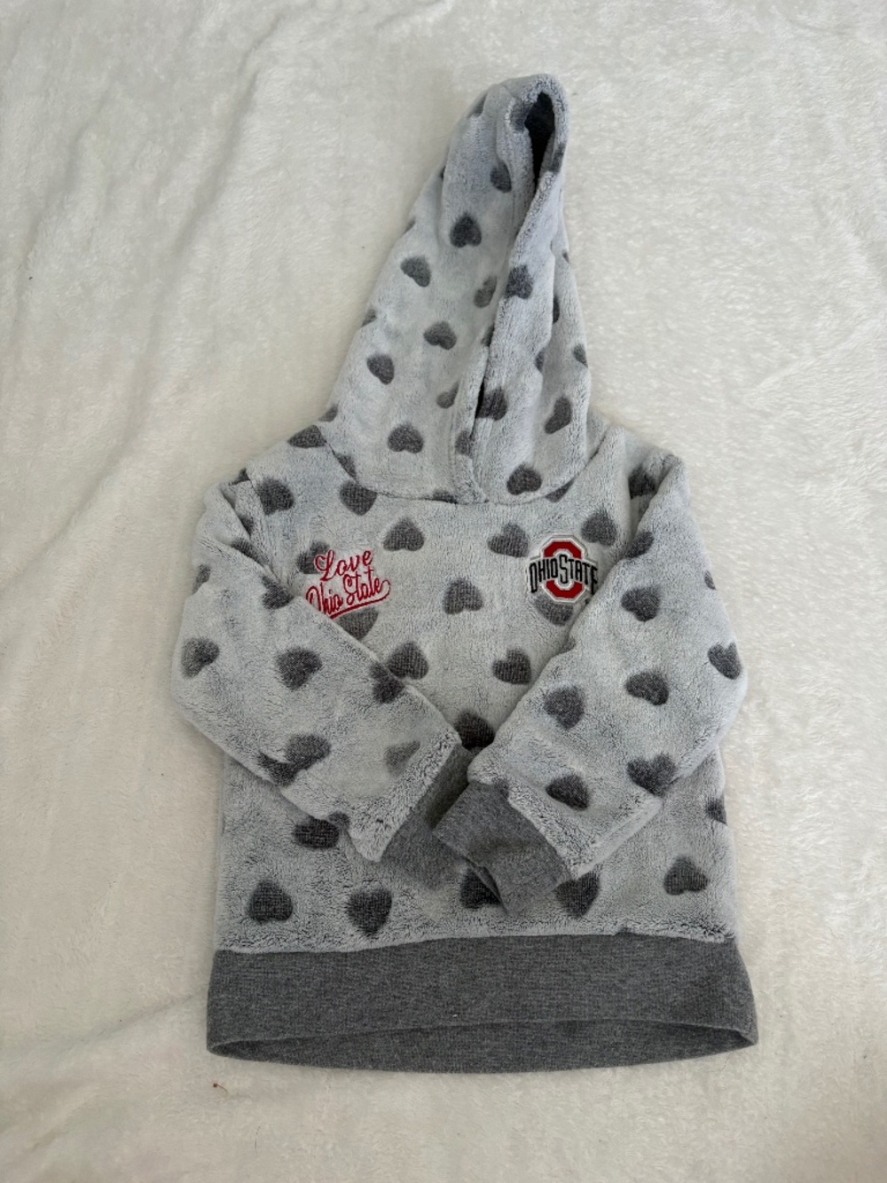 Gen 2 Jacket Girl's 2T Grey Fluffy Ohio State Zip up